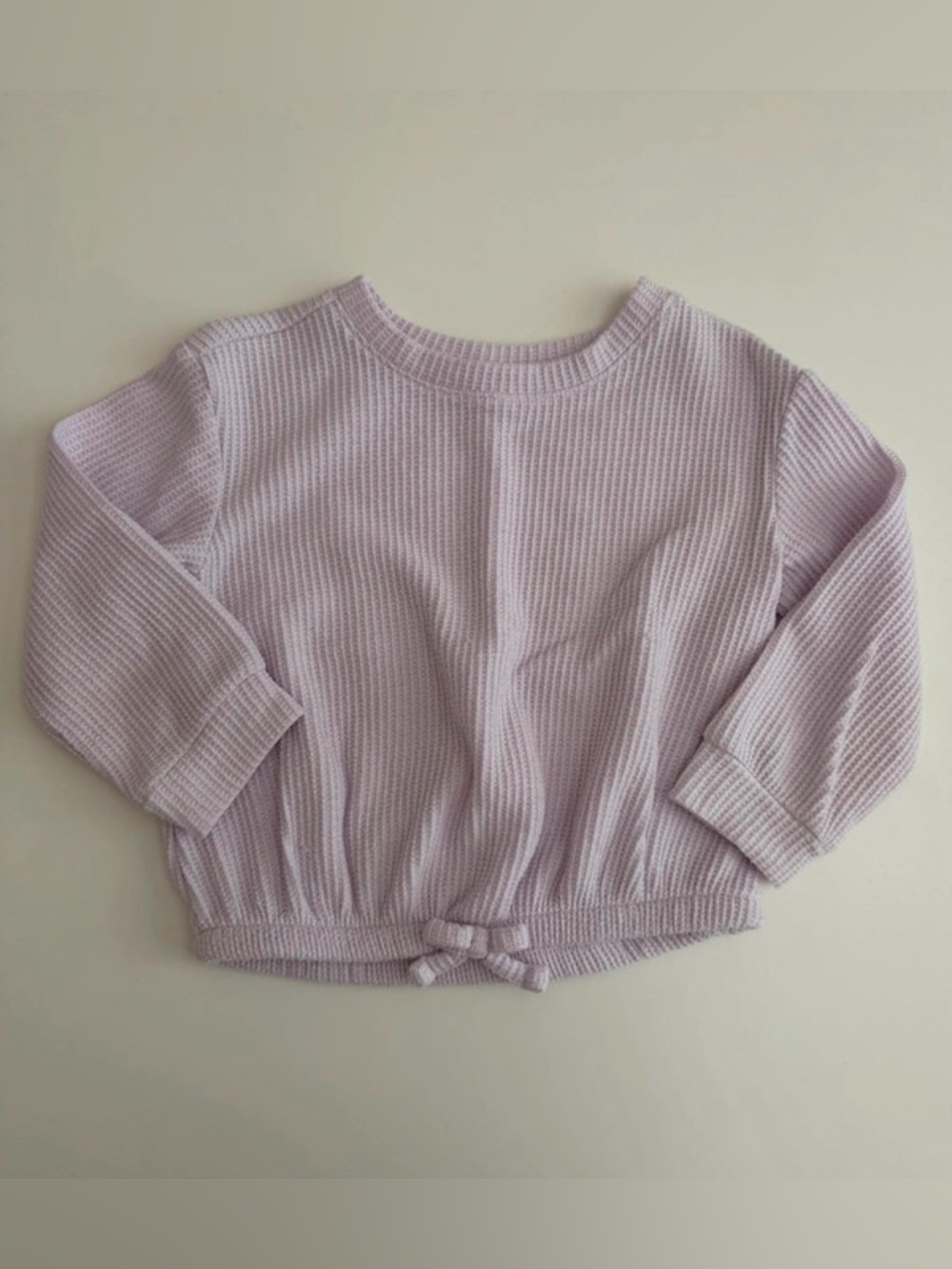 Cat & Jack 3T Lilac Waffle Knit Long Sleeve Top
